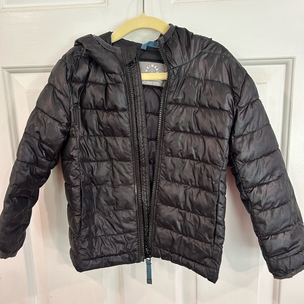 Primary Black Kids Puffer Jacket